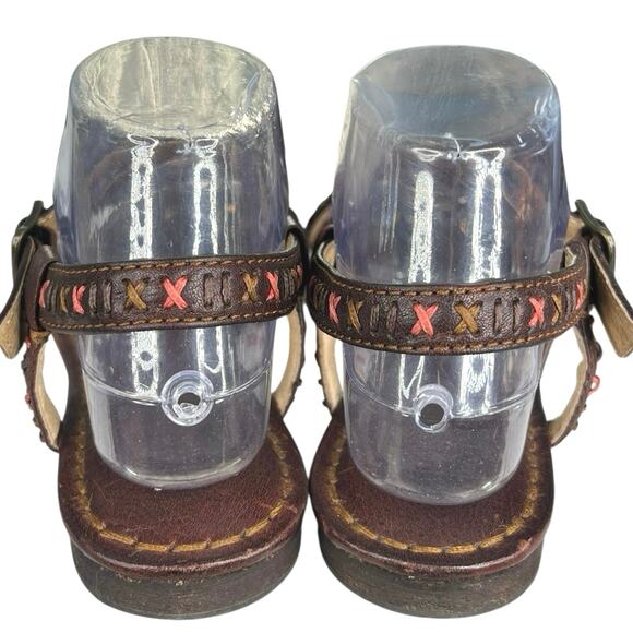 Frye Women’s Carson Boho Brown Leather Huarachi Criss Cross Sandal Size US 7 - Picture 8 of 11